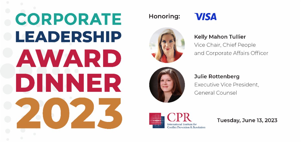 CPR_Institute's tweet photo. Please join us at the Ziegfeld Ballroom in #NewYorkCity on June 13 as we honor the achievements in #alternativedisputeresolution of Visa, Kelly Mahon Tullier, and Julie Rottenberg.
https://t.co/ZcKjzcM8hy
#LessConflictMorePurpose #disputeprevention #disputeresolution #ADR https://t.co/MRuGJKTz38