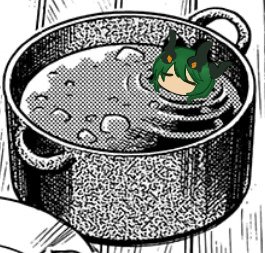 c0smic_reason's tweet photo. doodled kosma getting cooked in soup https://t.co/j0lfmB3vSr