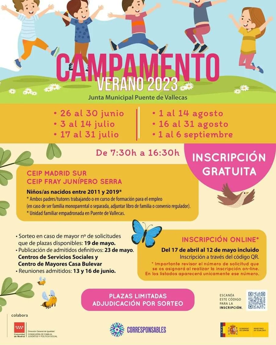 leonor_laleo79's tweet photo. Desde Servicios Sociales de la JMD Puente de Vallecas lanzamos un año mas los campas urbanos para menores de 3 a 12 años.Tambien lanzamos los divertidos campas externos para menores de 12 a 18 años que se encuadran en Plan de Barrios.A seguir.... https://t.co/mDFQ3saiFb