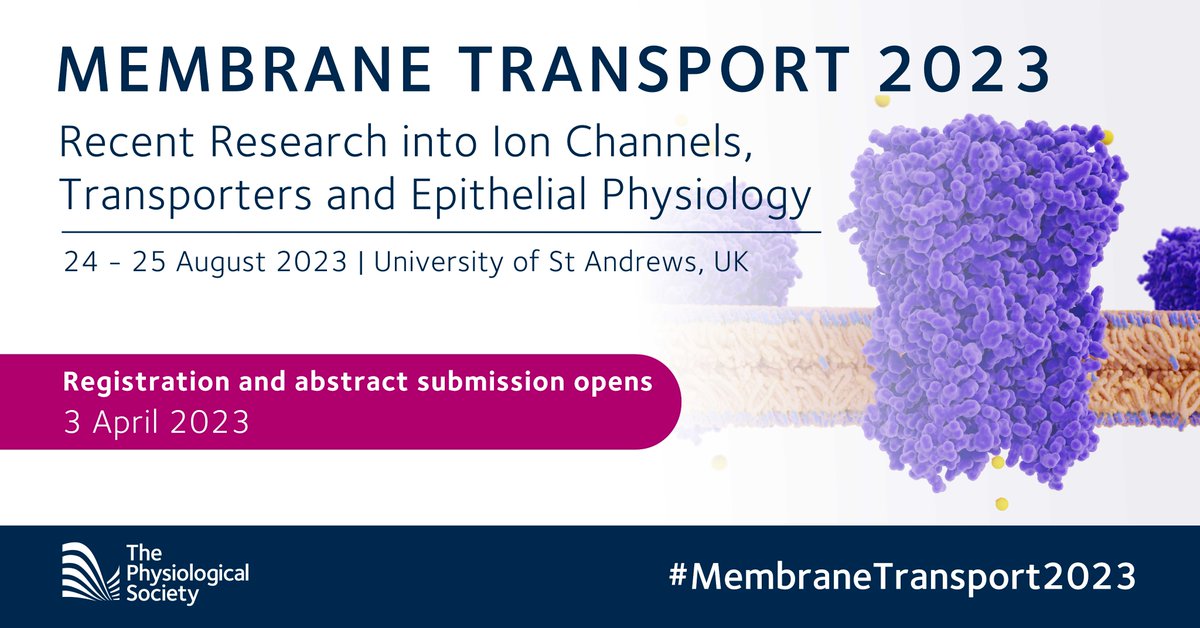 Morag Mansley (@mmansley) on Twitter photo Abstract submission and registration is now open for <a href="/physoc/">PHYSOC President</a> Membrane Transport 2023! bit.ly/42jZ26e Hosted at the ancient <a href="/univofstandrews/">University of St Andrews</a> Scotland, 24th-25th August. Submit abstracts by 30th April, for selected oral as well as poster communications. Spread the word! Abstract submission and registration is now open for <a href="/physoc/">PHYSOC President</a> Membrane Transport 2023! bit.ly/42jZ26e Hosted at the ancient <a href="/univofstandrews/">University of St Andrews</a> Scotland, 24th-25th August. Submit abstracts by 30th April, for selected oral as well as poster communications. Spread the word!