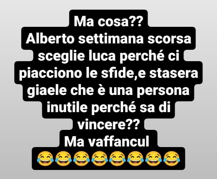 GossipLadyna's tweet photo. 😂😂😂😂 #GFvip #luvana #lucaonestini https://t.co/CJFzlNxgan