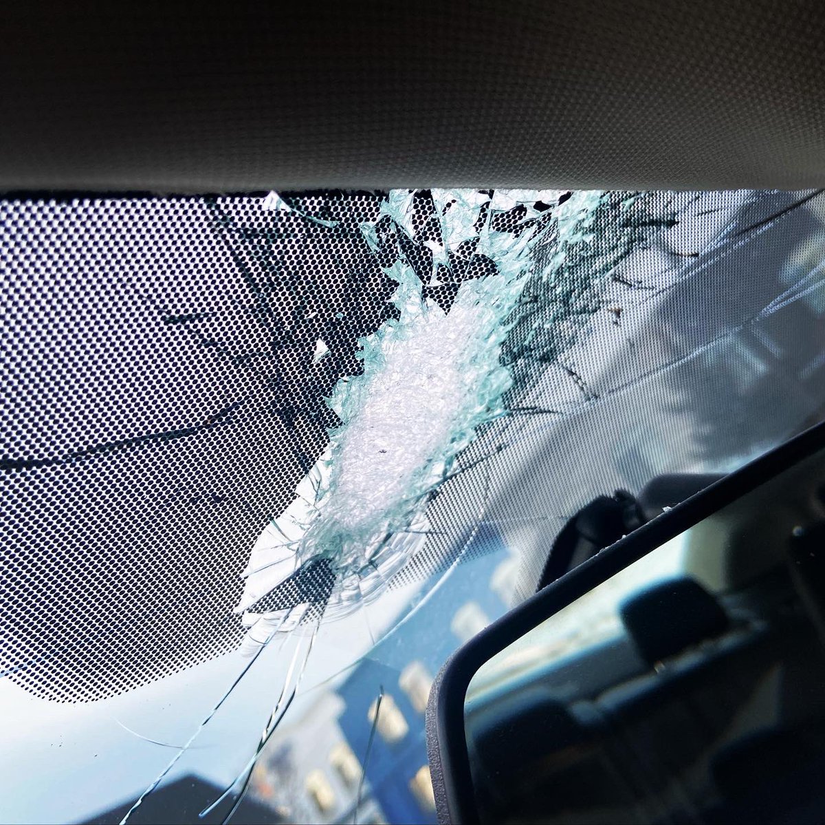 CandiceHague's tweet photo. Nothing quite starts the week like a chunk of concrete flying into your windshield on the highway during your Monday morning commute…

My luck never ceases to amaze me, but fear not, all is well! 🤣 https://t.co/m0J53j7MDy