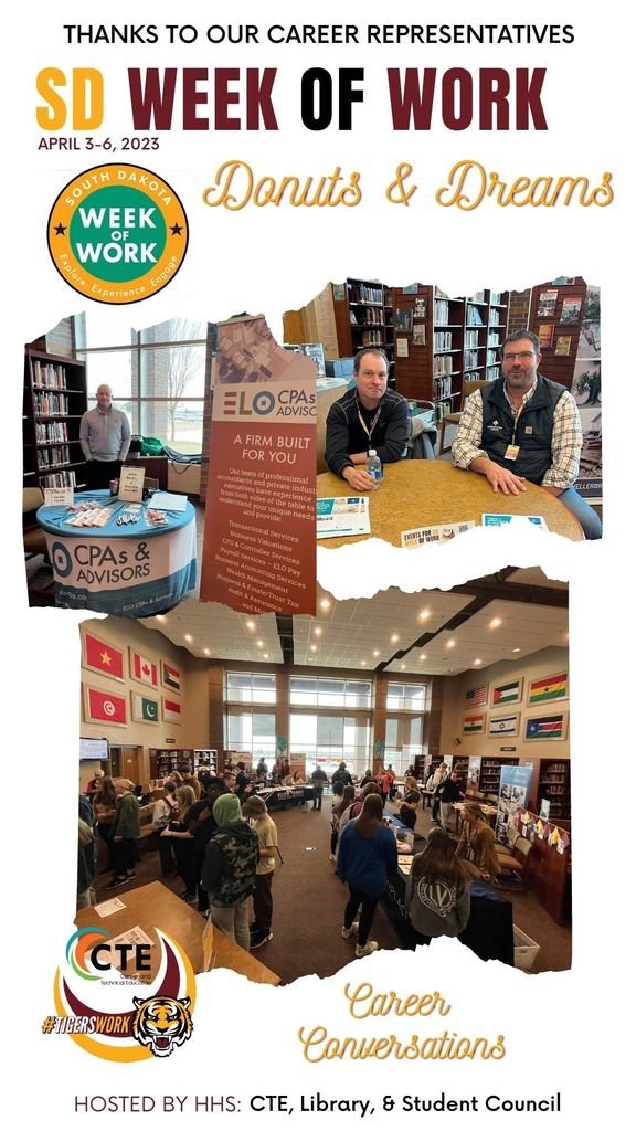 HarrisburgHigh's tweet photo. #SDWeekofWork is underway at HHS! Today, learners explored careers in an open-house-style format. They discussed skills, education, and industry characteristics & got a tasty treat! Thanks to our business and industry partners that shared their time with us! #TigersWork https://t.co/NytocCgZAG