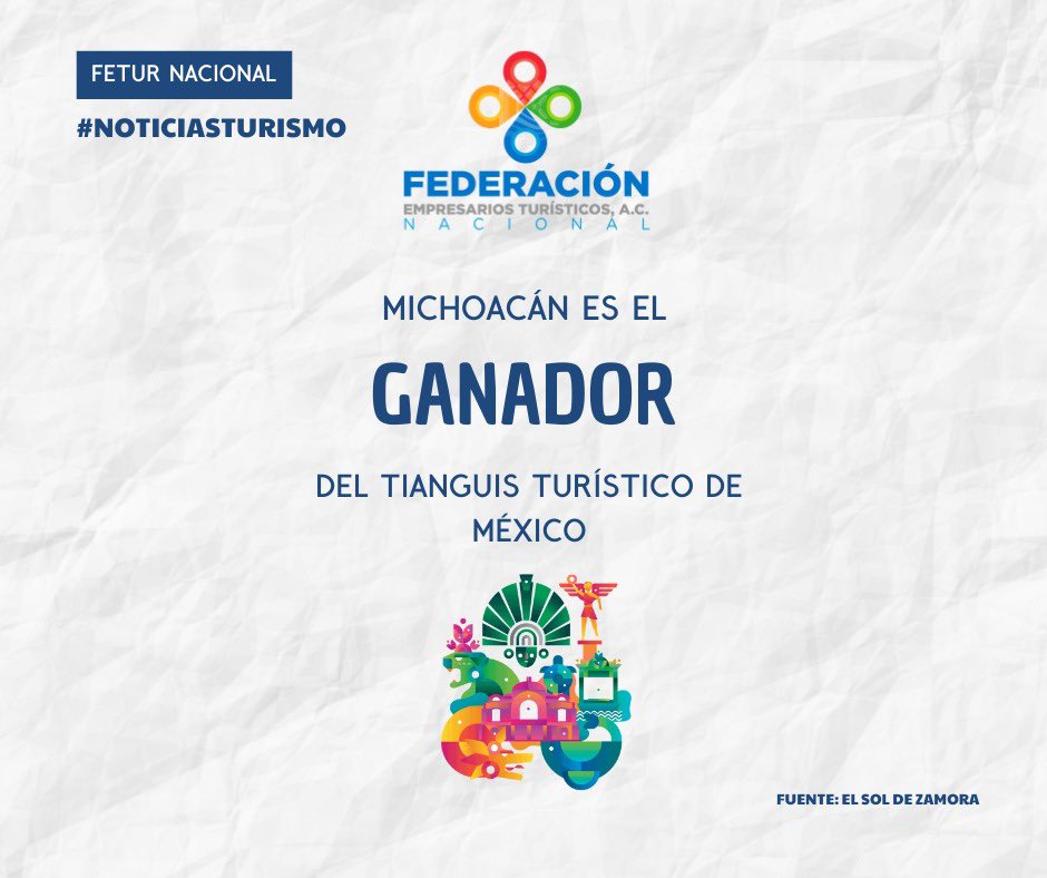 feturnacional's tweet photo. 🏆#Michoacán se convirtió en el gran ganador de la edición número 47 #TTCDMX , el cual fue celebrado en la capital del país del 26 al 29 de marzo, esto por el mejor stand y por sus estrategias promocionales.
Leer mas👉
https://t.co/iqAZHIXqZ3
#NoticiasFETUR #DatosTurismo https://t.co/7dHkOml1KL