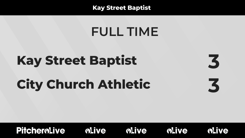 KSBFC's tweet photo. FULL TIME: Kay Street Baptist 3 - 3 City Church Athletic
#KAYCIT #Pitchero
https://t.co/nHcjs6s3YG https://t.co/HOsTQnv9V2