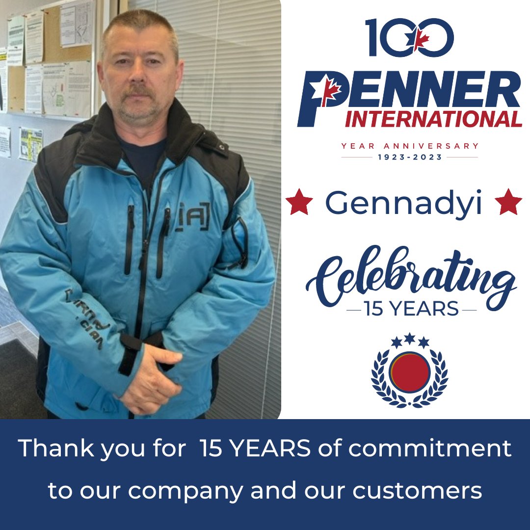 PennerInt's tweet photo. Congratulations to Gennadyi on his 15 years as an Owner Operator with Penner International!
#15Years #ServiceAnniversary #Penner #PennerInternational #15YearsOfService https://t.co/quM8IBvamT