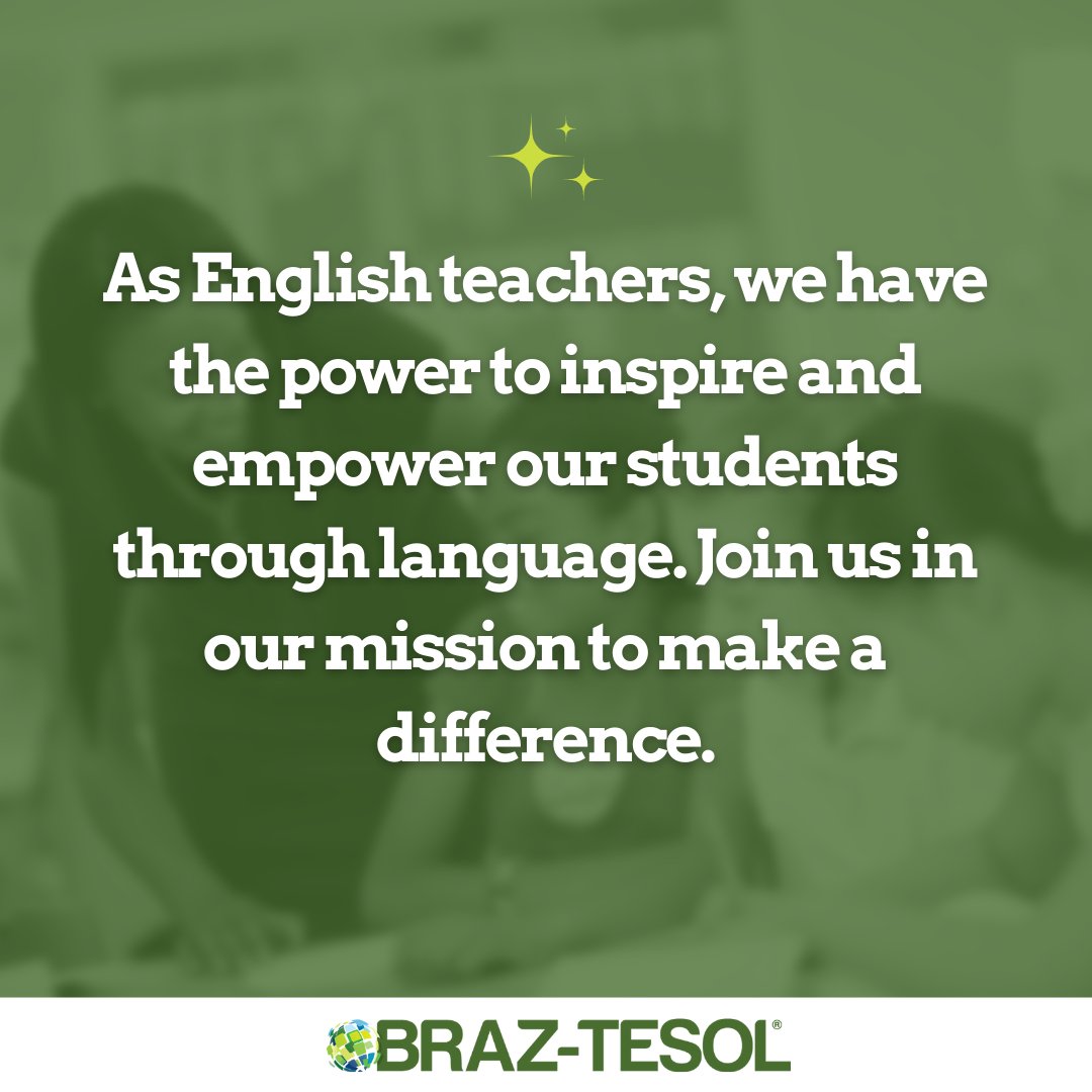 braztesol's tweet photo. The more we are, the stronger we become! ✨

💻 Our 19th International Conference is coming! Register today!

#tesol #tesolteacher #iatefl #englishteacher #teachingenglish #englishteachers #braztesol https://t.co/H8Ea38JCa8