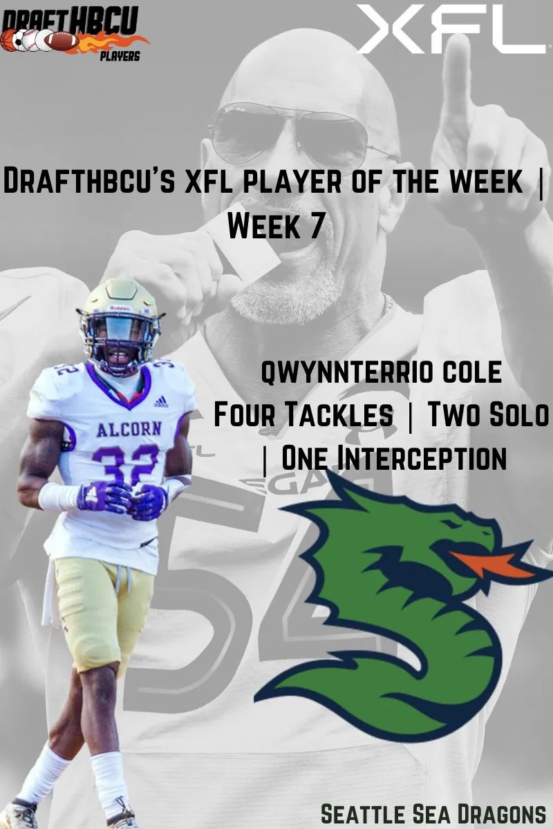 Coach_HugginsII's tweet photo. DraftHBCU's XFL Player of the Week | Week 7 | @Q_COLEtv 

@DraftHBCU 🤝 @XFL2023 

https://t.co/GDM1aOE1Mv

#XFL 
#XFL2023 
#DraftHBCUPlayers🏈 https://t.co/7gckPtplup