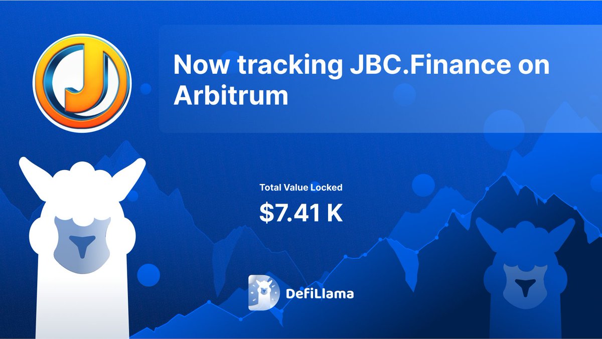 DefiLlama's tweet photo. Now tracking @JBCFinance on @arbitrum 

Leveraged Yield Farming Protocol https://t.co/TLrXFDlBps