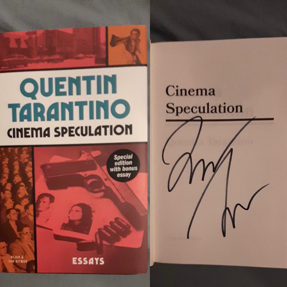 Traaec's tweet image. My son Tijn had to wait in line for a while. #quentintarantino #CinemaSpeculation @Athenaeum @TIjnTr @QuentinTarant10