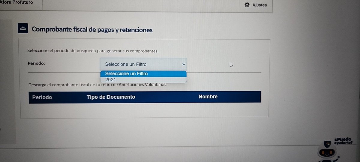 ardillator's tweet photo. Aquí queriendo hacer mi declaración anual pero resulta que @ProfuturoMX aún no carga los comprobantes fiscales de las aportaciones voluntarias. https://t.co/GAEohiLqh5