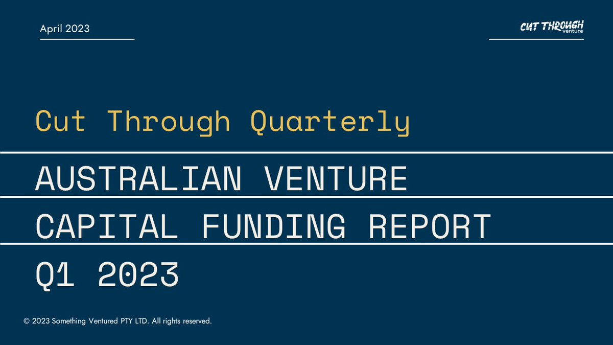 cutthroughvc's tweet image. Our new quarterly update launches today amidst a challenging time for many Australian startups. Funding to startups hit $661M across 82 deals in Q1 2023. We surveyed 141 startup investors to get a read on the room. Read at old.cutthroughventure.com