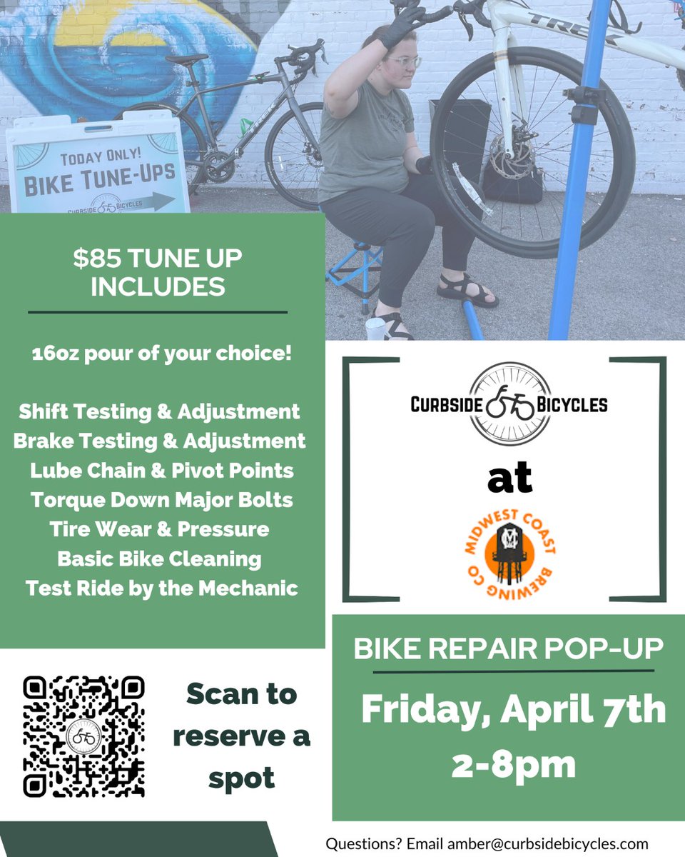 Spring is coming (we do declare)! Friday is looking like another beautiful patio day, so dust off that bike and let's get it tuned up 🚲 We'll have @curbsidebicycleschicago onsite this FRIDAY to tune your bike up while you enjoy a beer. 

Link in bio to grab a spot!