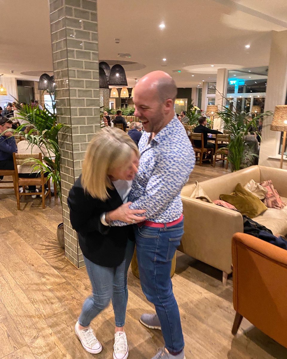 TVsAndyClarke's tweet photo. Misbehaving for the camera…

The usual behaviour from @emilyscottfood &amp; me (even though we’re old enough to know better)! 😂

Nonsense before dinner last month.

Dinner pics to come…

#cornwall #watergatebay #emilyscott #emilyscottfood https://t.co/72ioQ7np0q