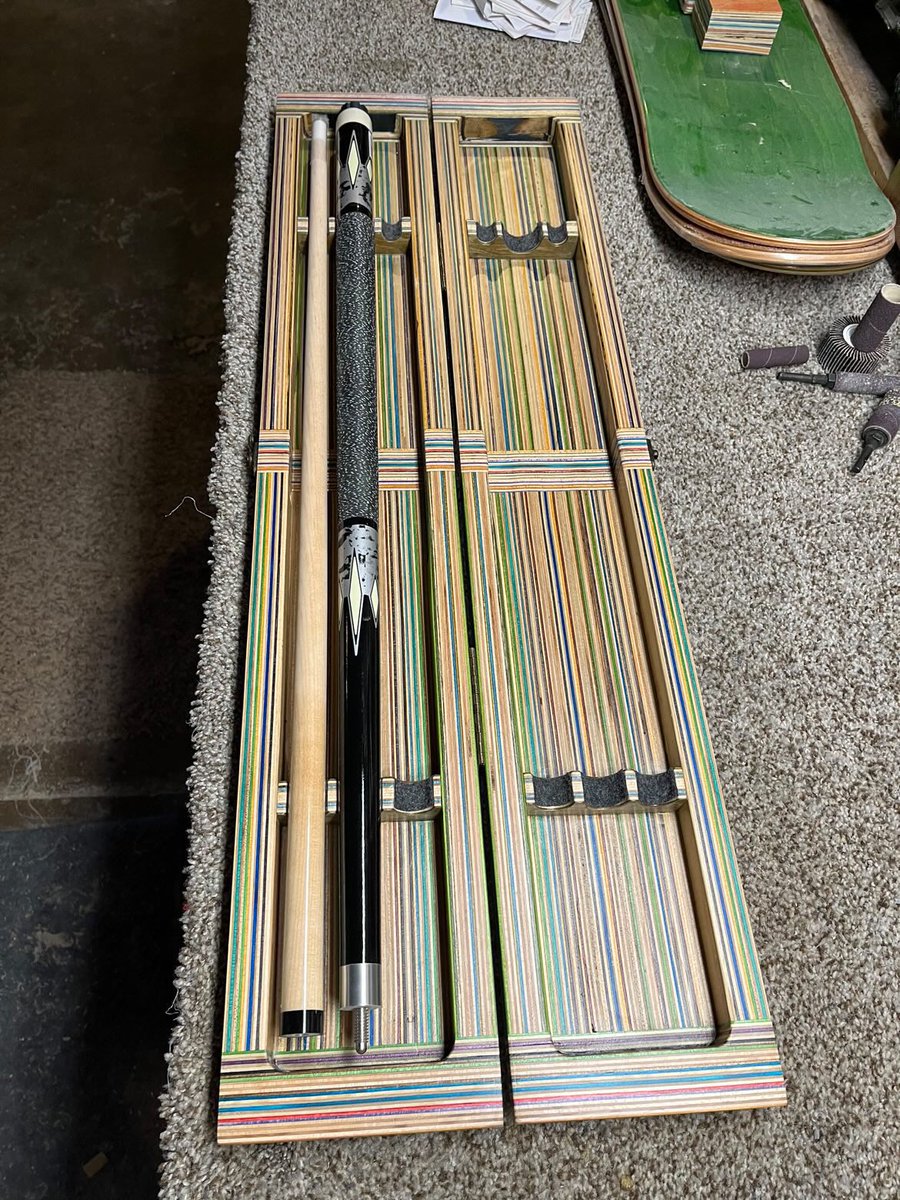 RepurposeSB's tweet image. If you want something one else has you have to #getitmade 🎱1x2 #cuecase from #recycledskateboards🛹