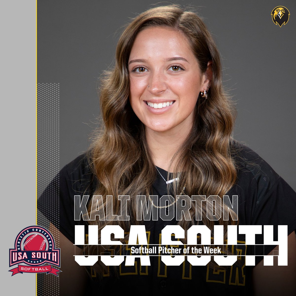 Congrats to Kalin Morton, as she was named USA South Softball Pitcher of the Week!