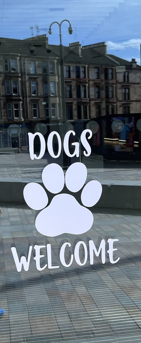 Our new <a href="/UofGSHW/">UofG School of Health & Wellbeing</a> Clarice Pears building is dog friendly! You can tell by the new sign!