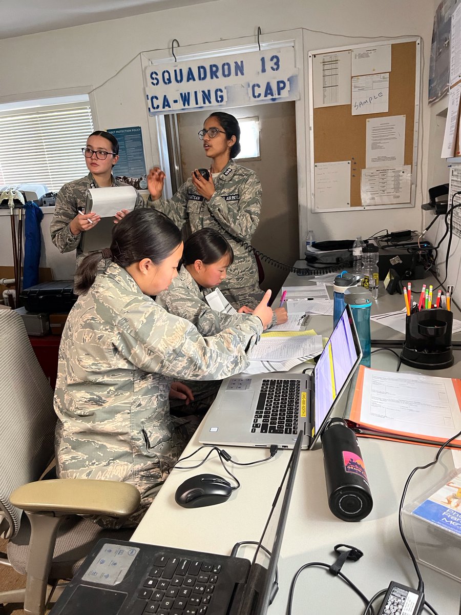 CAPGroup2CA's tweet photo. At Watsonville airport, 75 CAP members from groups 2, 4, 5, 6, and 8 attended the SAREX and brought four aircraft and seven corporate vehicles. Members completed 21 air sorties and 31.2 flight hours. On Saturday, an sUAS member practiced their capabilities with the ground team. https://t.co/ehQQ7sYDJ8