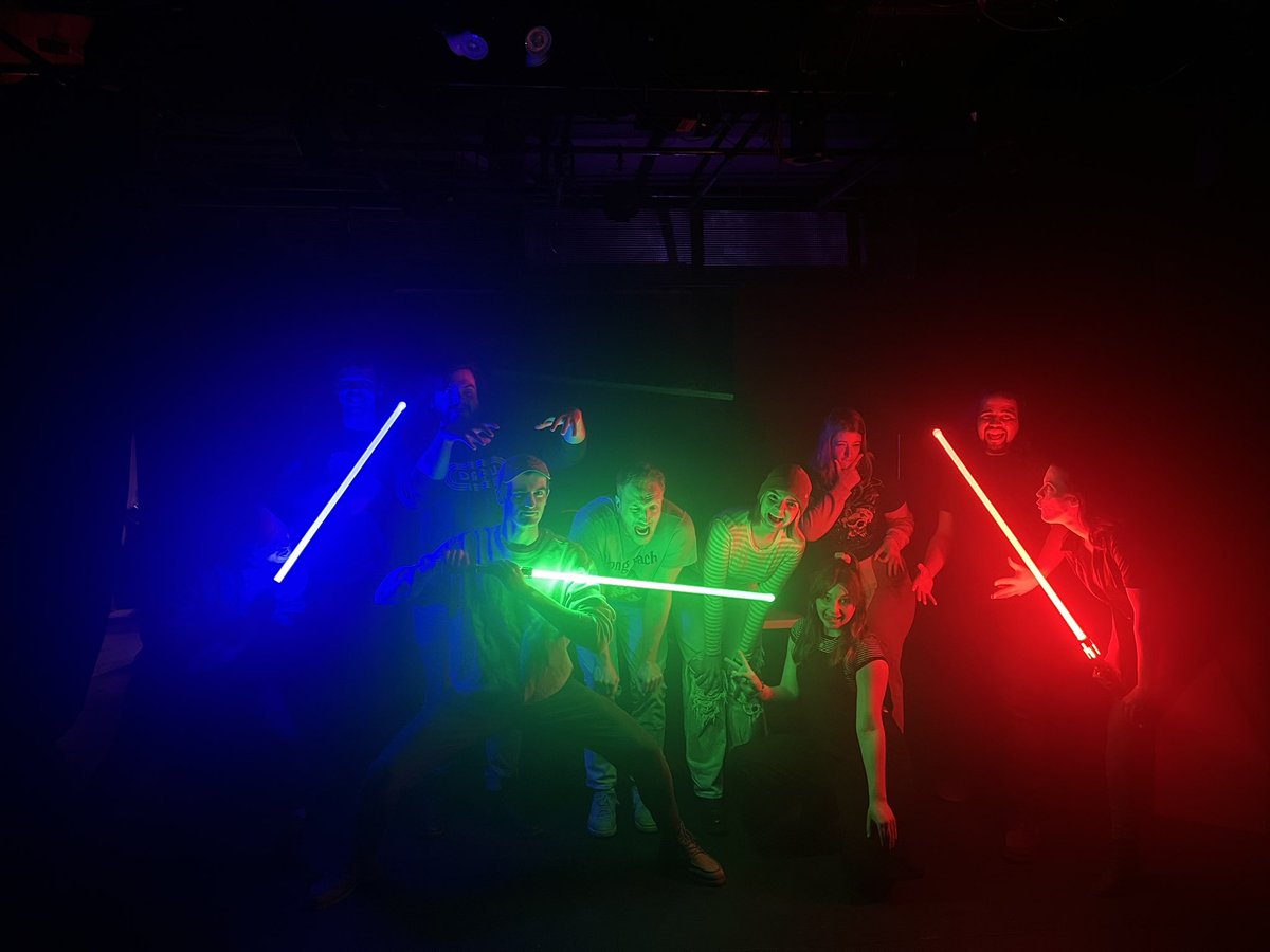 #TradeFederation by Andy Boyd lightsabers today. 💙💚❤️ We are getting our #StarWars on! 🌟 Tix at OtherworldTheatre.org 🎫 

Lightsabers by <a href="/ultrasabers/">Ultra Sabers</a> 

#otherworldtheatre #maythefourth #chicago