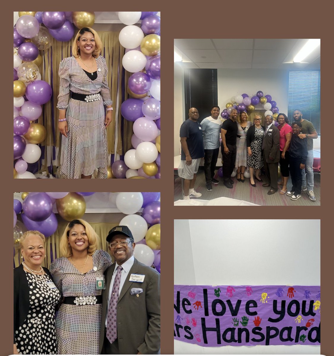 YolandaHanspard's tweet photo. When your work family appreciates you and love you in a way that leaves you speechless! KJTMA showed out today!! 😭😭 I love my school!💜💜 It’s AP week! 🎊🎊 I didn’t see this coming! So grateful!! 
#AssistantPrincipalsWeek https://t.co/W2eolY9nr7