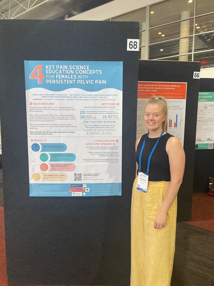 millie_mardon's tweet photo. Presenting my work on pain sci education for pelvic pain today at #AusPainSoc conference. Come see me at poster 68! @AusPainSoc https://t.co/XwTdQIpZQ8