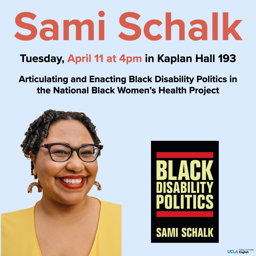 UCLA ENGLISH on Twitter: "Next Tuesday at 4pm! @DrSamiSchalk will