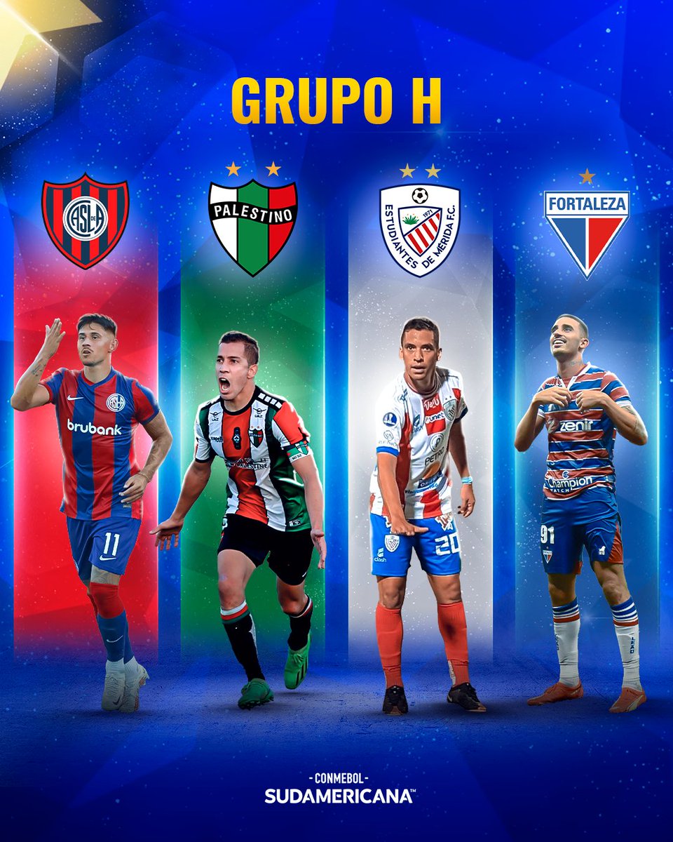 🙌 El Grupo H de la CONMEBOL #Sudamericana 2⃣0⃣2⃣3⃣.

🇦🇷 <a href="/SanLorenzo/">San Lorenzo</a> 
🇨🇱 <a href="/CDPalestinoSADP/">Club Deportivo Palestino</a> 
🇻🇪 <a href="/EstudiantesMEFC/">Estudiantes de Mérida FC</a> 
🇧🇷 <a href="/FortalezaEC/">Fortaleza Esporte Clube 🦁</a> 

🤔 ¿Cómo terminará la Zona?

#LaGranConquista