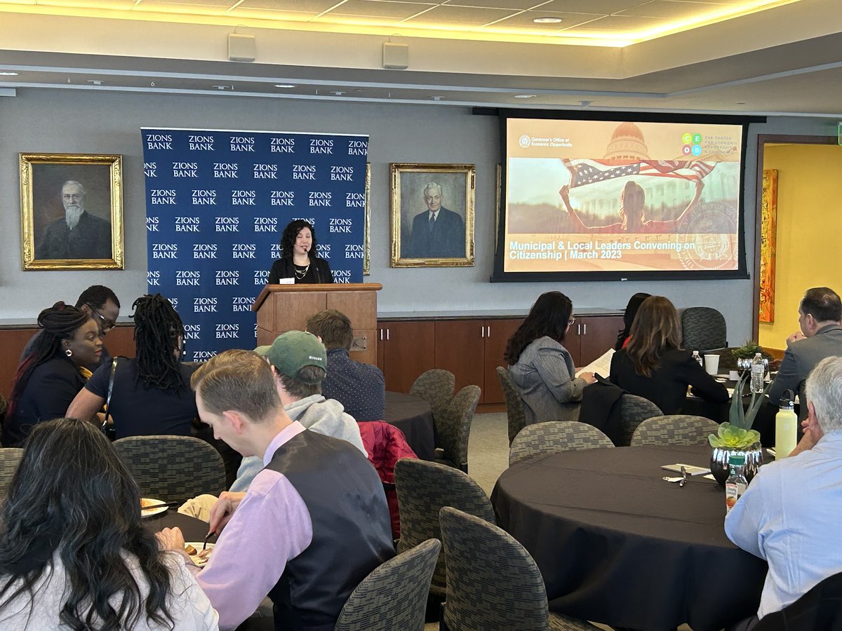 SLCo_ONA's tweet photo. Last week, the @SLCo Mayor's Office for New Americans had the privilege of joining @USCIS, #NPNA, the Utah Governor's Office of Economic Opportunity, &amp; other partners for two events. The events focused on citizenship, programs, practices, and resources for new American inclusion. https://t.co/vmGabo22KS