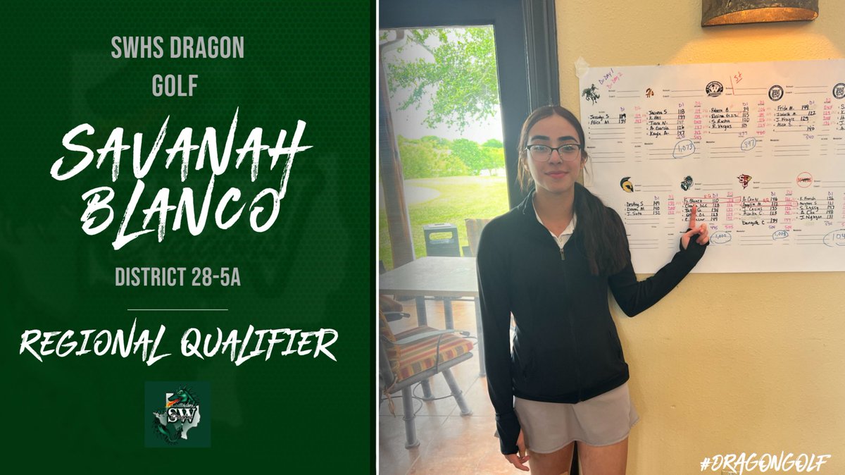 Let’s go! Junior Savanah Blanco has punched her ticket to regionals for the 2nd consecutive year! We know you’re going to do great! #DragonGolfFamily