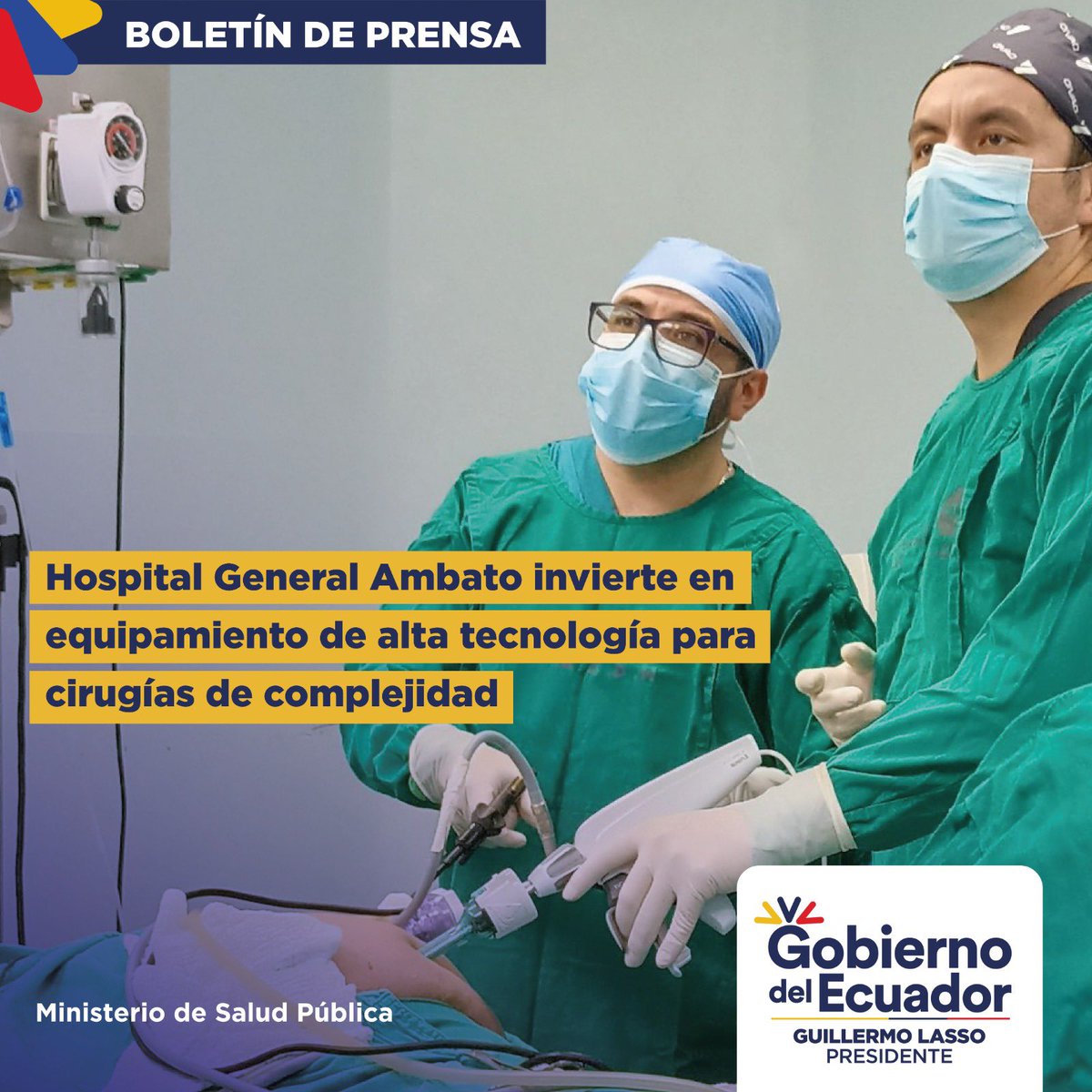 Salud_Ec's tweet photo. 📝#BOLETÍN | @HGAmbato de @Salud_Ec adquirió ligadores de vasos de alta tecnología, equipo para sellar y cortar vasos sanguíneos hasta 7 milímetros brindando mayor seguridad en las cirugías y obteniendo resultados positivos en la recuperación del paciente: https://t.co/rp8qF1rHJ2 https://t.co/0zDYo64Khk