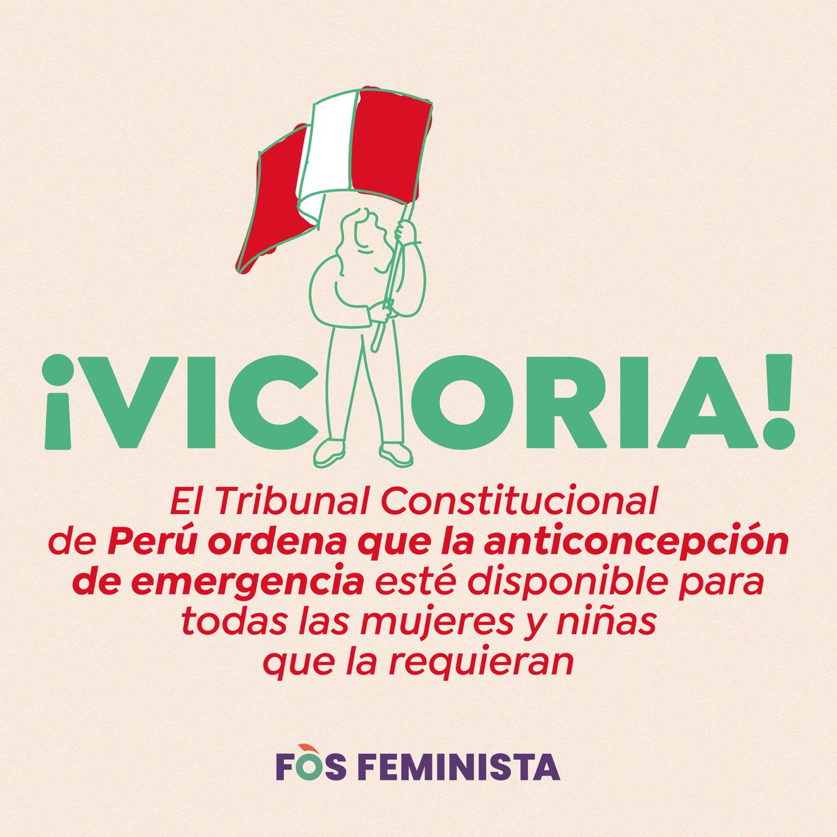 Fos_FeministaES's tweet photo. Celebramos la decisión del Tribunal Constitucional de #Perú de garantizar el acceso a la anticoncepción de emergencia para todas las mujeres y niñas que la necesiten👏🇵🇪 https://t.co/GnehQLvqzc