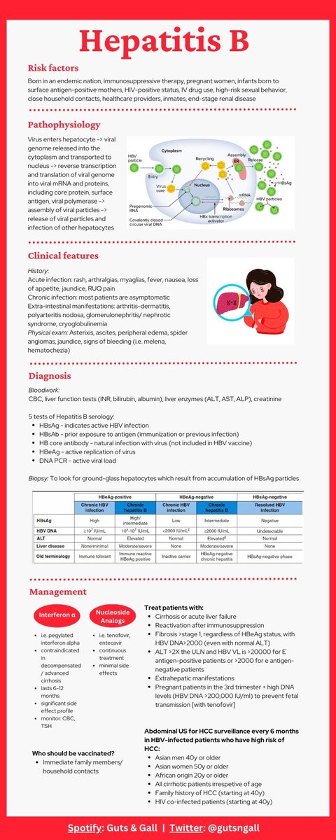 Guts & Gall (@gutsngall) on Twitter photo Hepatitis B still causing confusion? Check out our latest episode on #HBV: podcasters.spotify.com/pod/show/gutsn…
Infographic👩🏽🎨: <a href="/Priscilla_Mat/">Priscilla Matthews</a>
#livertwitter #GITwitter #MedEd Hepatitis B still causing confusion? Check out our latest episode on #HBV: podcasters.spotify.com/pod/show/gutsn…
Infographic👩🏽🎨: <a href="/Priscilla_Mat/">Priscilla Matthews</a>
#livertwitter #GITwitter #MedEd