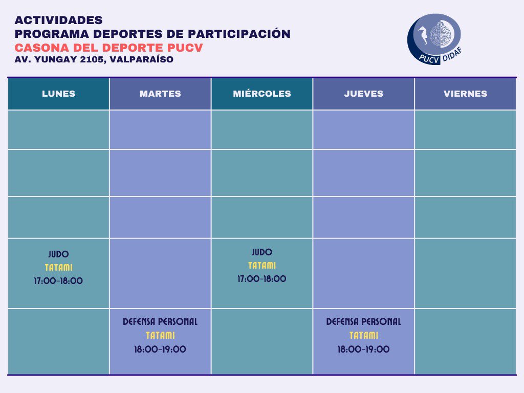 deportespucv's tweet photo. Iniciamos nuestra oferta de actividades  del programa Deportes de Participación 2023. https://t.co/7AAQPjHrDa