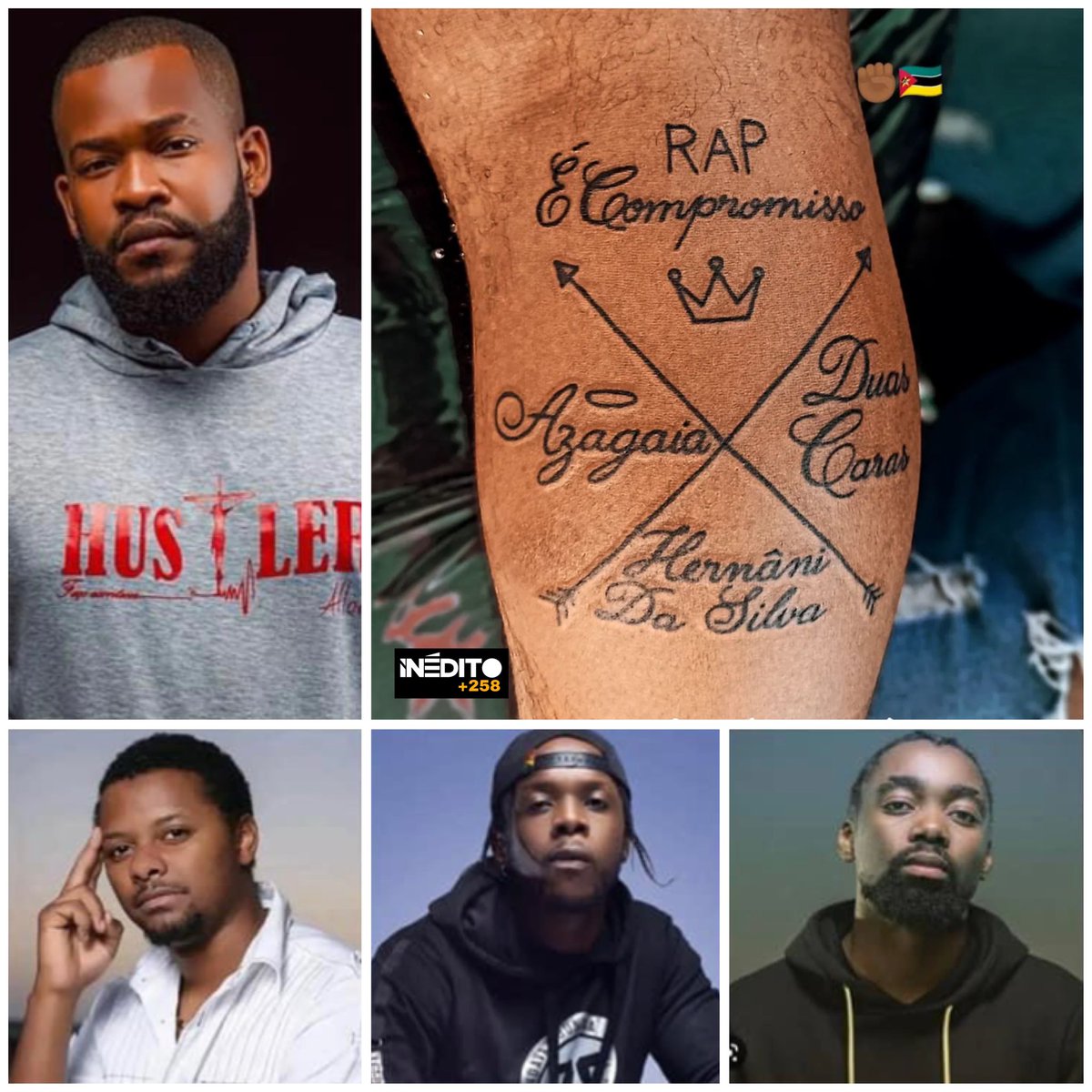 mozinforma's tweet photo. ‼️ Rapper Allan fez uma tatuagem em homenagem aos Rappers Azagaia, 2Caras &amp; Hernâni. https://t.co/wAIP9qT4Vj
