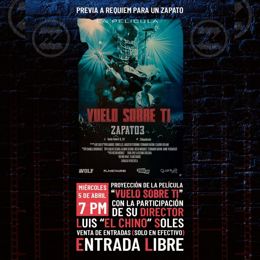 Nos vemos este miércoles 5 de Abril en <a href="/Perrockccs/">Perrock 🔥🌭</a> y podrás comprar tus entradas en efectivo para ir a ver a <a href="/Zapato3/">Zapato3 Oficial</a> este 29 de abril en Caracas. #Z3lapelicula