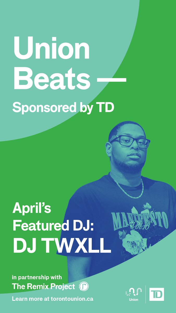 I’m spinning this month at Union Beats—sponsored by TD!
You can find me tmr in the foodie aisle
#UnionBeats #TDMusic #WhereTorontoisGoing #TheRemixProject