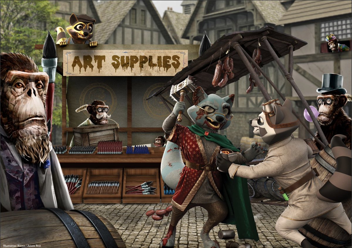 kiama_3d's tweet photo. The @the_ape_society & @RaccoonSyndicat are at it again!! We have been busy creating chaos for the apes over at @TAS_Doorks and here's a few masterpieces by the great @Amans_Best to prove it π΅π¦ Peruse @sve_son's article & jump into our discord to win our latest upgrade NFTs! π« https://t.co/mGjlHGQLdh