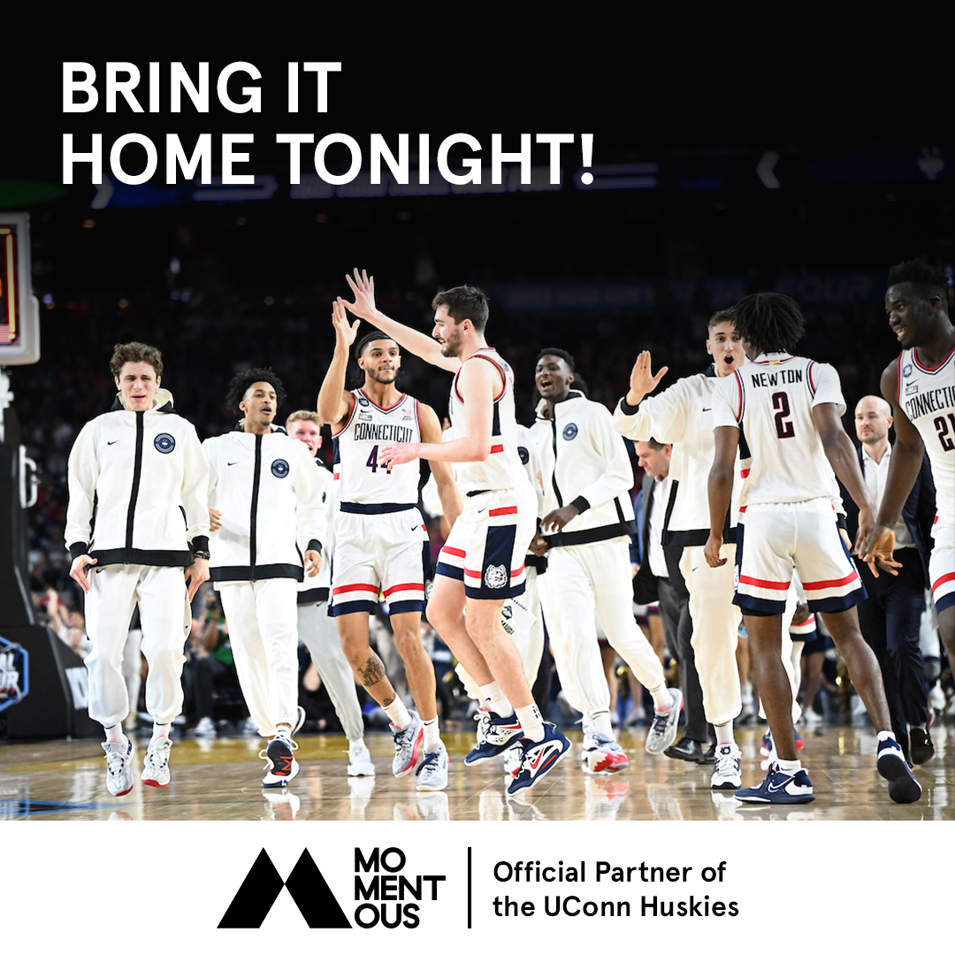 It all comes down to this! Best of luck to @UConnMBB tonight as they take on San Diego State University in the National Championship. We are proud to be the official partner of the @UConnHuskies supporting all teams across all sports! #livemomentous