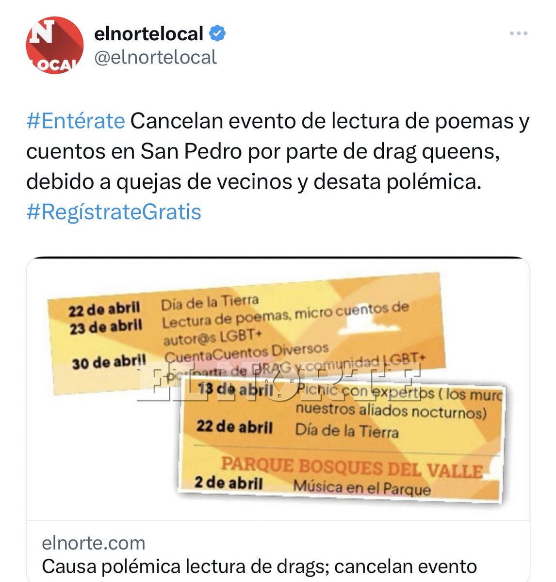 CarlosSanchezMX's tweet photo. Cancelan evento de lectura de “poemas” y “cuentos” en @SanPedroNL por parte de drag quens, y no puedo estar más que contento. 

Los niños no tienen por qué ser adoctrinados por personas que claramente tiene conflictos con ellos mismos. 

Ellos como adultos son libres de hacer lo que gusten con su cuerpo y su apariencia, pero con los niños no se metan. 

#ConLosNiñosNO.