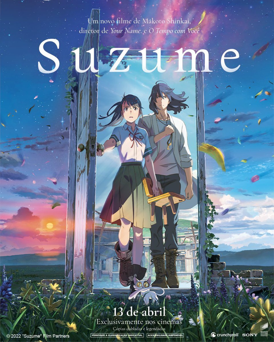 _ANIMEse's tweet photo. 10 DIAS!!!

Suzume, novo filme de Makoto Shinkai (Your Name), estreia em 13 de abril no Brasil! https://t.co/bmw0099xNT