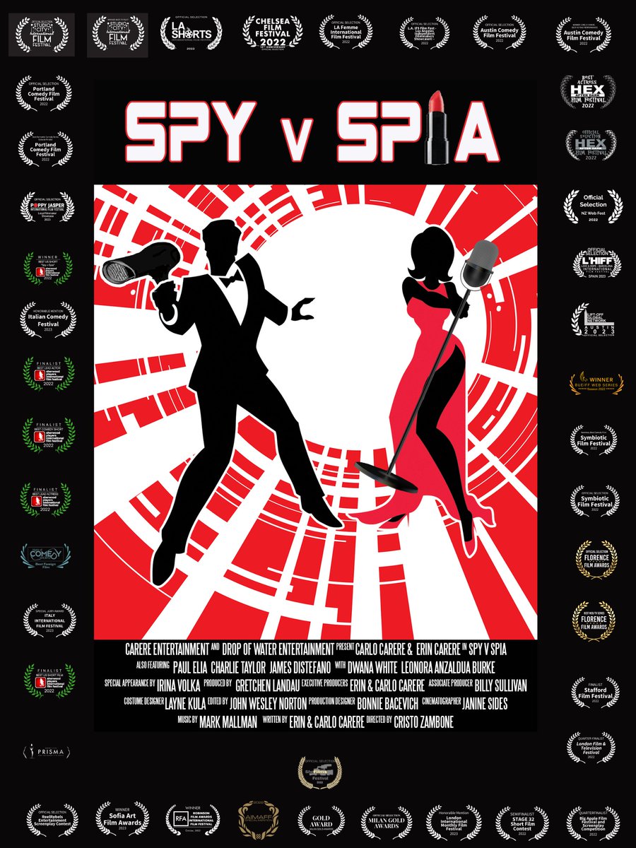 ErinCarere's tweet image. Online screening alert!!
Today you can attend the Austin Lift-Off Film Festival! View Spy v Spia (film #41) in the Trendsetter Shorts Block! checkout.liftoff.network/trendsetter-sh…
#spyvspia #liftoffglobalnetwork #romcom