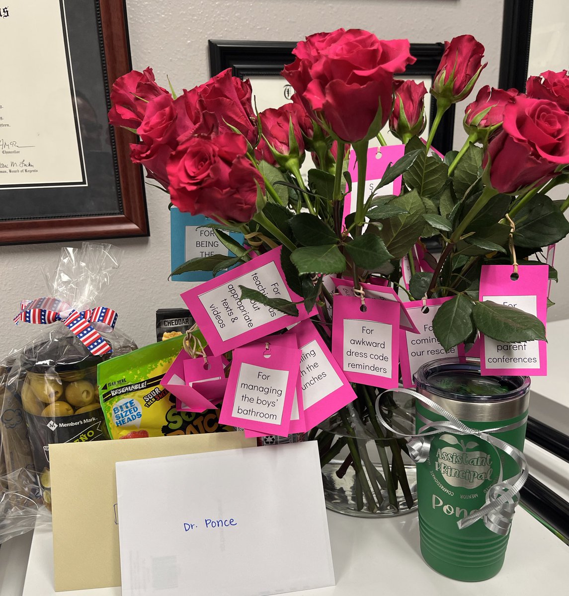 Feeling very appreciated by our staff <a href="/CISDSpechtElem/">Specht Elementary</a> The thought put into these gifts is both humbling and overwhelming. Thank you all for your thoughtful gifts and kind words!