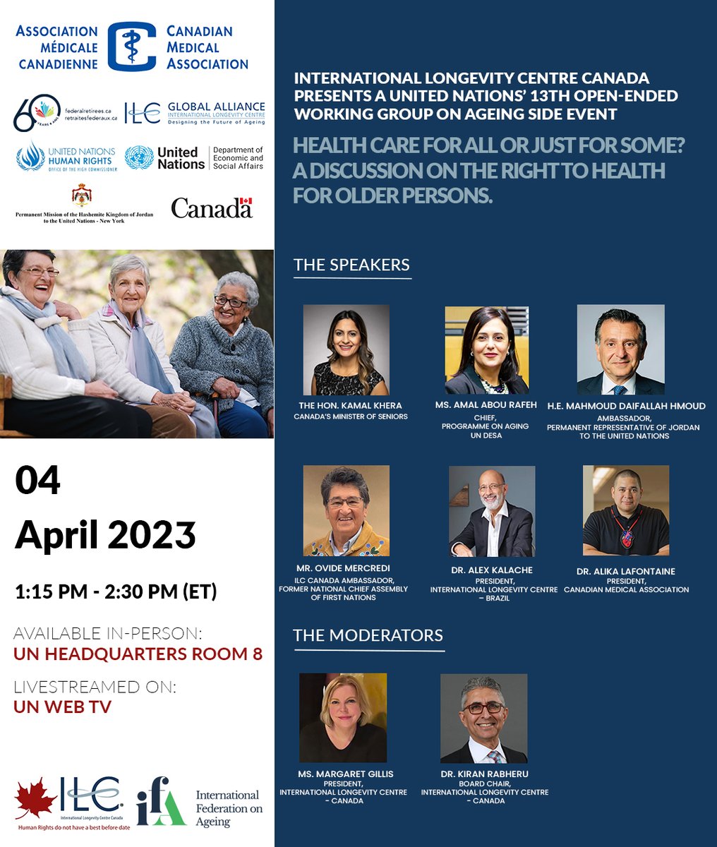 fedretirees's tweet photo. Don’t miss tomorrow’s panel on the right to health for #OlderPersons as part of the UN Open-Ended Working Group on Ageing! Tune into the livestream on UN web TV from 1:15 to 2:30 p.m. Eastern Time. #OEWG13 #OWEGA https://t.co/Yg6JKIg2hw https://t.co/D7wQzephVM
