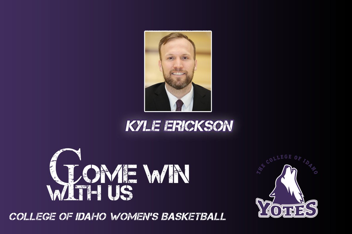 YoteAthletics's tweet photo. Kyle Erickson Named Head Women's Basketball Coach at College of Idaho - read more at https://t.co/DxTu5x5VVo #ComeWinWithUs https://t.co/gc0vQeKSyZ