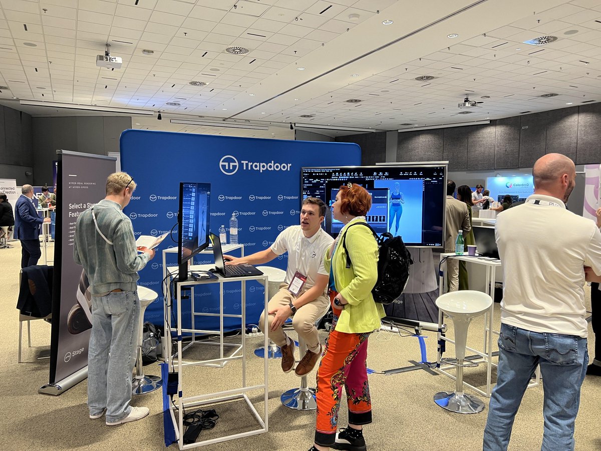 trapdoor_3D's tweet photo. It was a great start to PI Apparel #Milan23 today!

We are excited to see what Day 2 brings as our CEO, Barry Zundel, leads the Think Tank: The Real-time Revolution - Transform your 3D Pipeline, Create Amazing Content, and Speed up your Go-to-market.🚀  

#apparel #3ddesign https://t.co/JJwQSquEAB