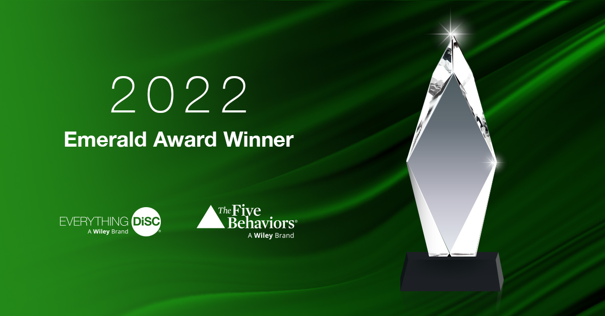 episays's tweet photo. We are excited to share that Wiley has honored EPI with its Emerald Award status for our achievement as an Everything DiSC® &amp; The Five Behaviors® partner.

Reach out &amp; we will help your organization improve team performance, communicate more effectively, &amp; drive greater results! https://t.co/DGQAeozhKi