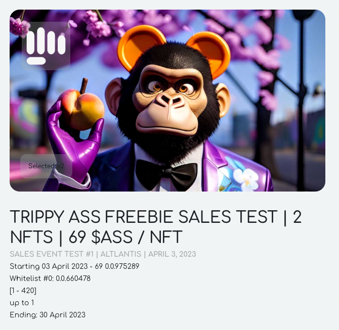 HELDiWanKenHODL's tweet photo. ‼️ TESTING SOMETHING: READ CAREFULLY ‼️
IF you
✅ #GotASS
AND
✅ #GotAPES
THEN you will be able to have a chance to use 69 $ASS to buy 2 different #TrippyAssFreebies vi an @AltlantisApp sales event test ✅
#TAF Floor Price: 500 ℏ
Details below - QR CODE DROPPING SOON 👀 https://t.co/Neym4eR1cz