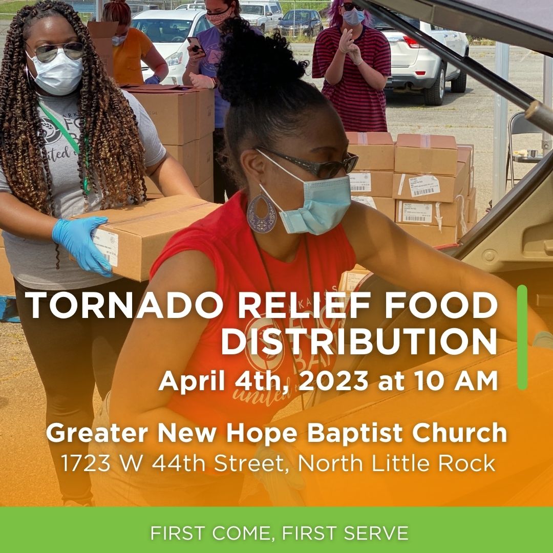 arfoodbank's tweet photo. We will be distributing food tomorrow in North Little Rock! All are welcome. We will have another distribution in Little Rock later this week. 

Please check our website and socials for updates! 

#arkansasfoodbank #arfoodbank #tornadorelief #arkansastornadoes #disasterrelief https://t.co/dyTMjB1UTF
