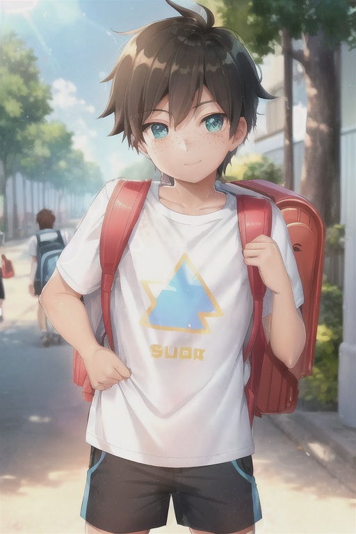 WonderTime777's tweet image. This is my first creation that turned out well. Isn't he so cute?? #AIart #shota