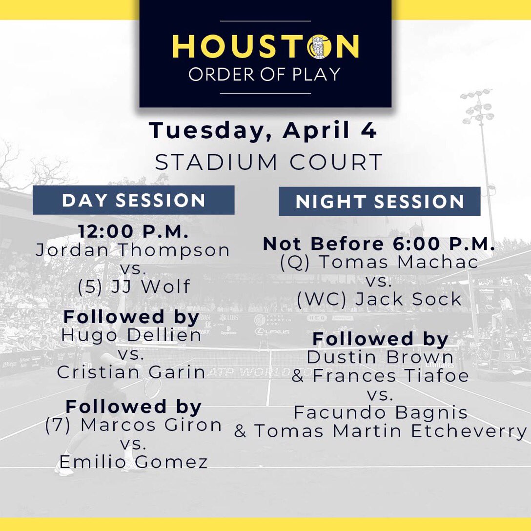 Horarios y TV del martes en el ATP de Houston con el debut de Garin y
